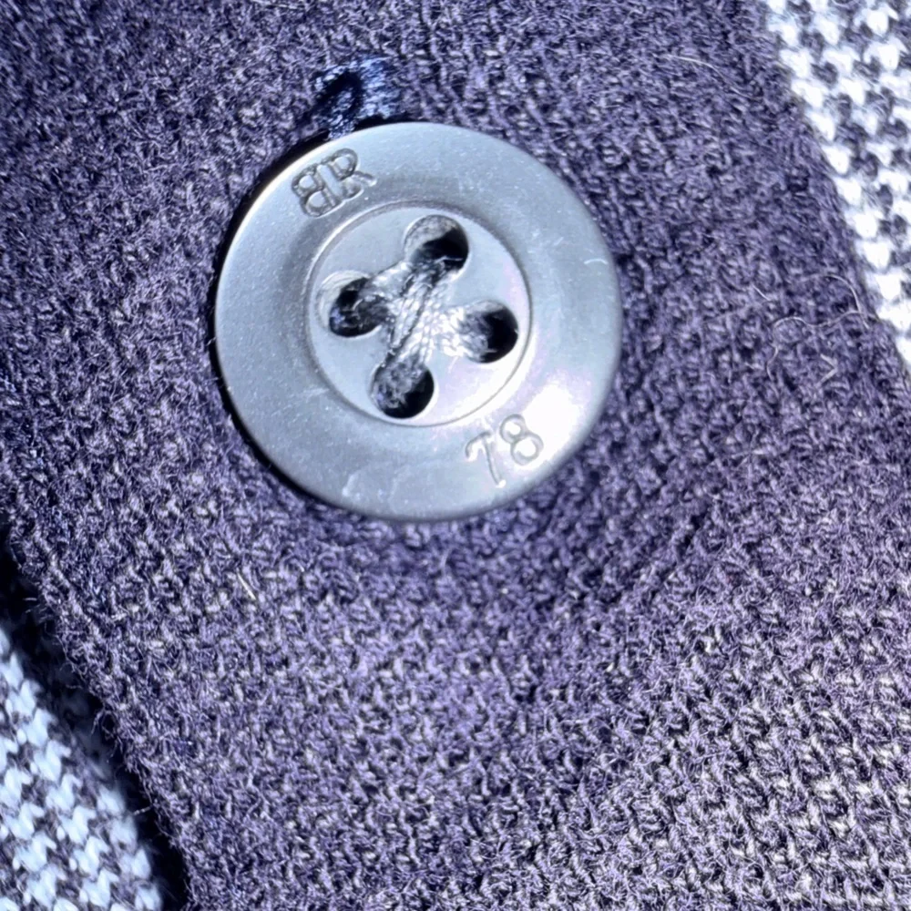 Banana Republic Striped Polo Shirt Men’s Large Navy Gray Knit Elephant Logo